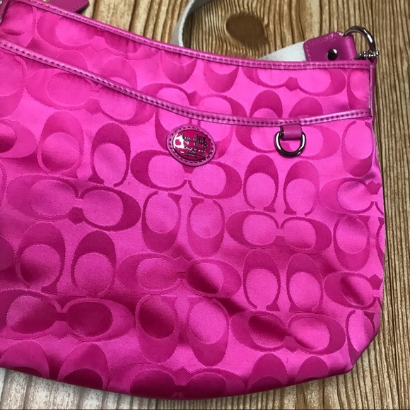 Coach Hot Pink Monogram Canvas Crossbody Bag - Picture 3 of 16
